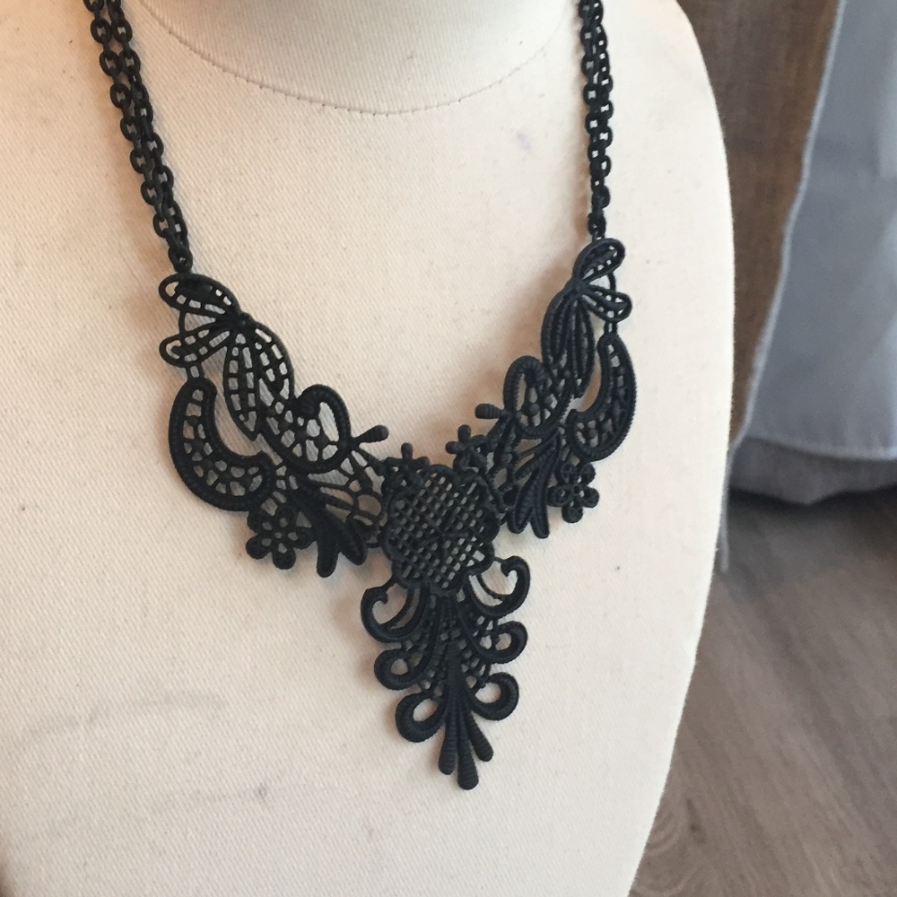 Unique Black Lace Necklace